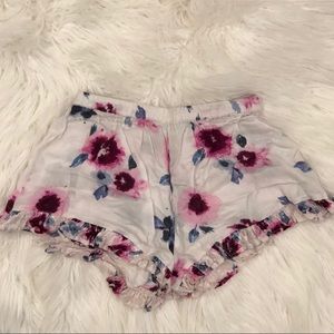 forever 21 watercolor floral shorts